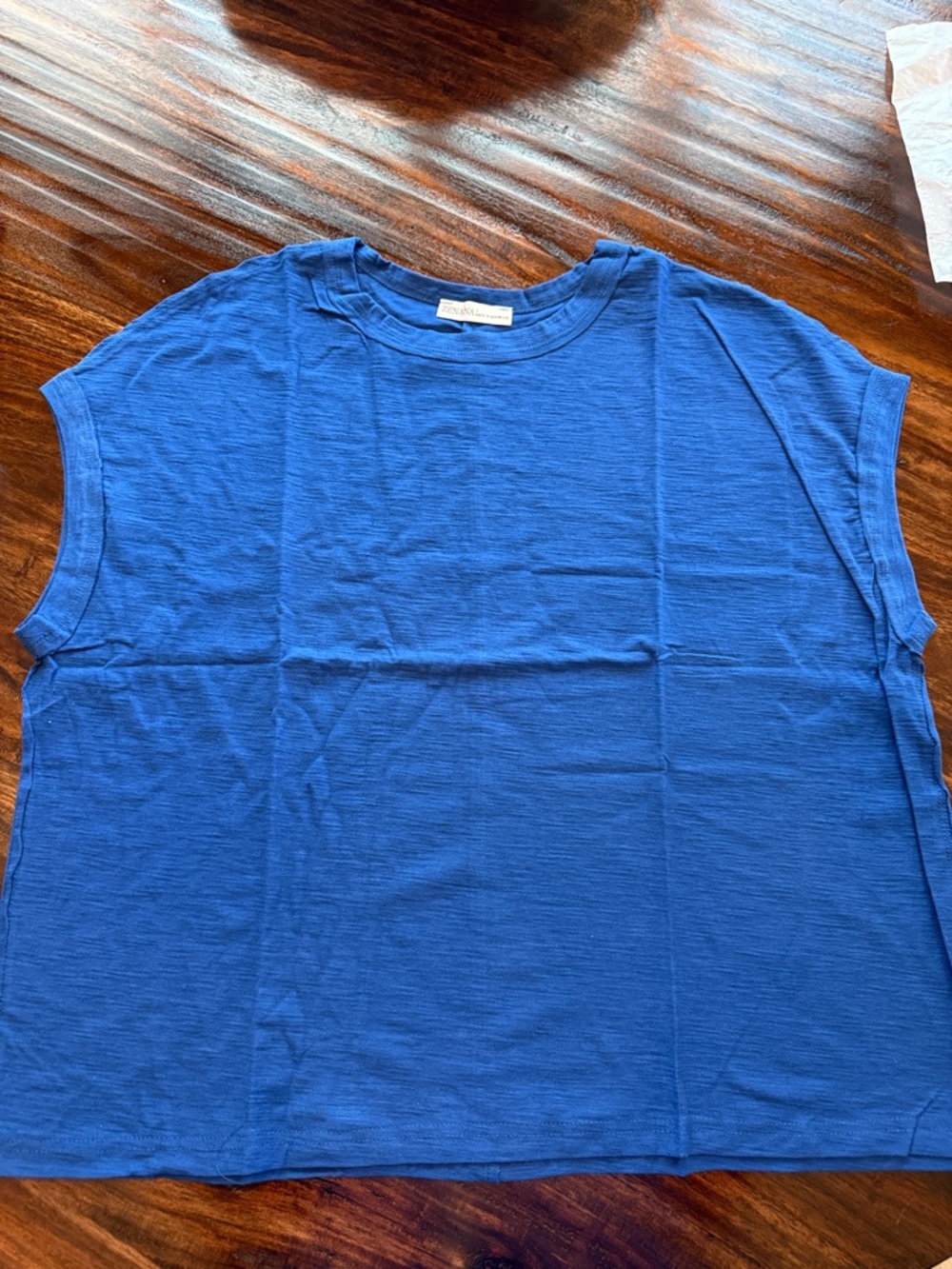 Zenana Outfitters Blue Muscle Tee